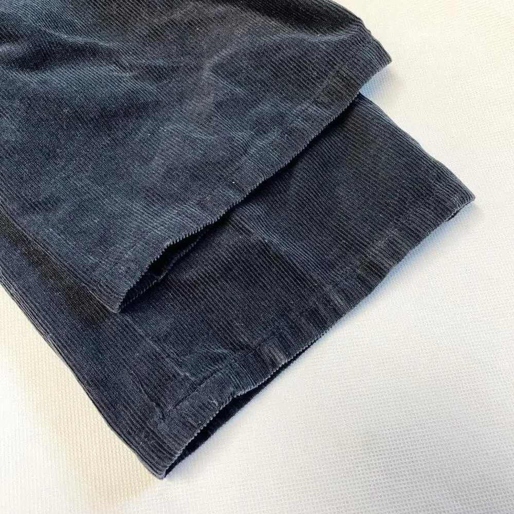 Y2K Tommy Hilfiger Women's High Rise Navy Corduroy Straight Leg Pants Size 30 32